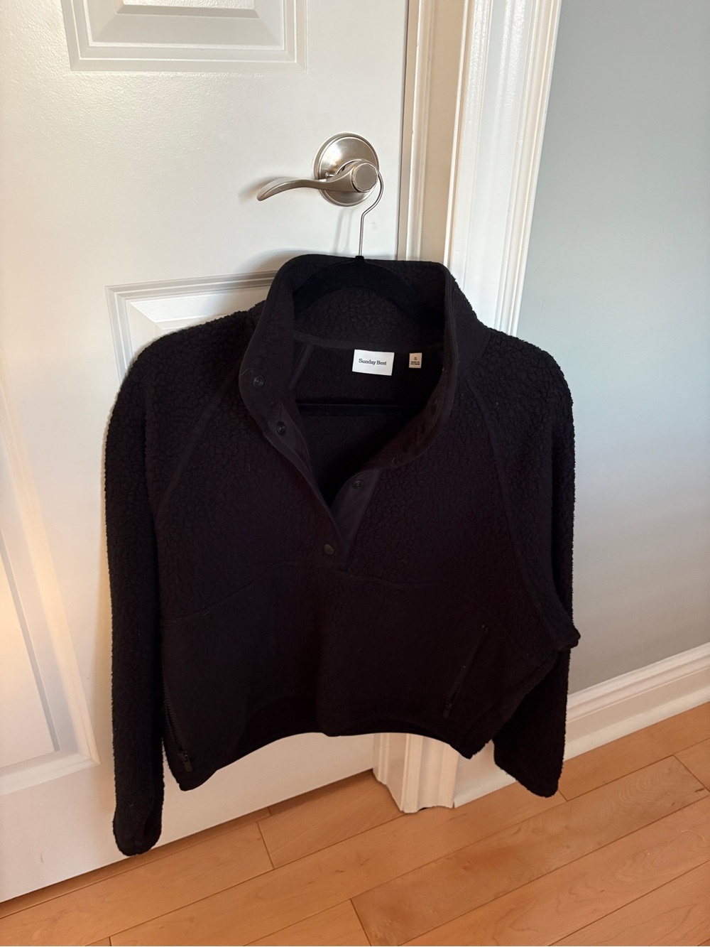 Sunday Best Black Polartech Snap-Neck Pullover